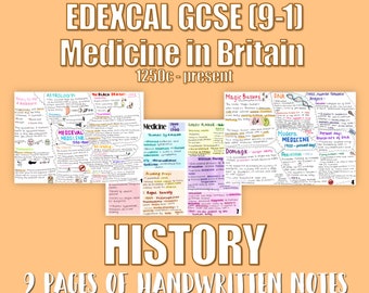 EDEXCEL GCSE (9-1) History Revision Notes :  Medicine in Britain