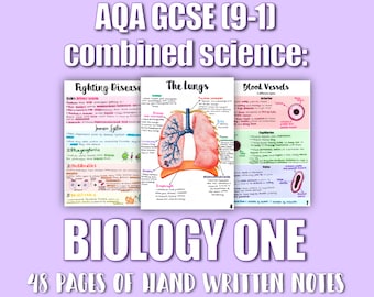 AQA GCSE (9-1) Combined Science Revision Notes : Biology One