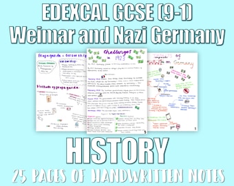 EDEXCEL GCSE (9-1) History Revision Notes : Weimar and Nazi Germany