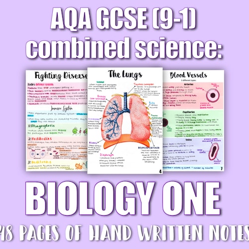 AQA GCSE 9-1 Combined Science Revision Notes : Biology One - Etsy UK