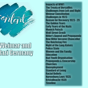 EDEXCEL GCSE (9-1) History Revision Notes : Weimar and Nazi Germany ...