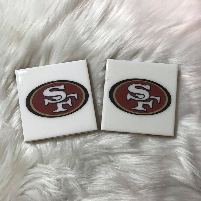 SF 49ers Football Ceramic Coasters