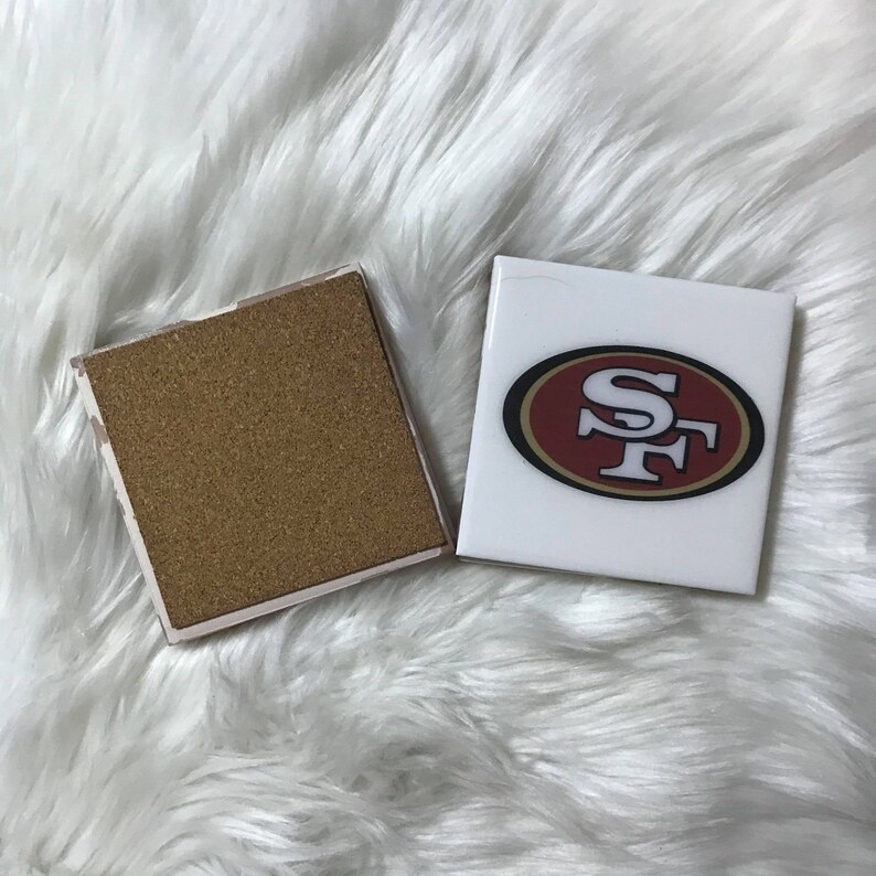 SF 49ers Football Ceramic Coasters