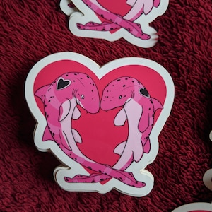 Pegatinas de tiburón para hombreras de San Valentín