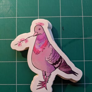 Cherry Blossom Pigeon Sticker