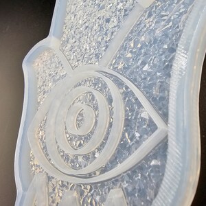 Druzy Hamsa hand resinmold, Fatima hand resinmold with evil eye protection, epoxy mold