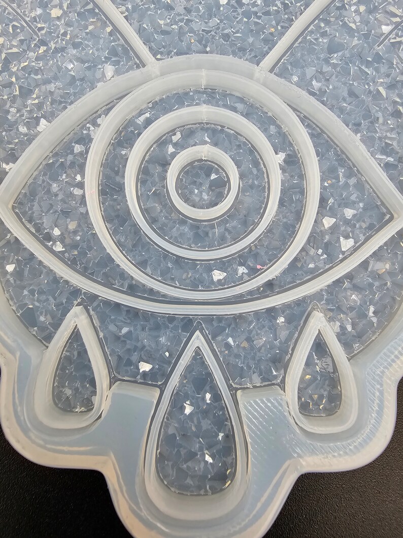 Druzy Hamsa hand resinmold, Fatima hand resinmold with evil eye protection, epoxy mold