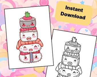 Schattige kawaii kleurplaten – leuke kunstontwerpen (pdf-download)