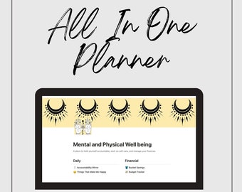 All-in-One Notion Planner: Organize Life, Finances, Self-Care, Savings, Tasks - Editable Digital Template