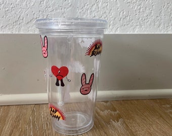Bad Bunny Cup Reusable Plastic Cup Bad Bunny Gift 16 - Etsy