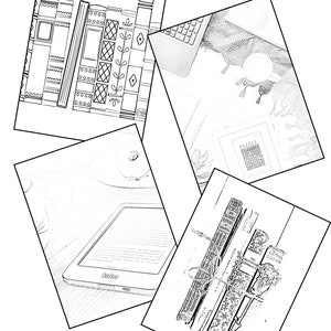 Bookish Coloring Page Adult Coloring Book Printable - Etsy