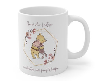 Vintage Winnie the Pooh & Piglet Mug - Best friend gift, mom gift - baby shower - winnie the pooh cup, pooh bear gift - gift for bridesmaids