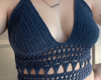 Boho festival crochet top; custom crochet top available; crochet summer top