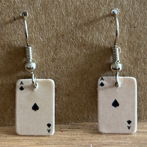 Playing Cards Earrings - Fun Earrings - Queen Earrings - Ace Earrings