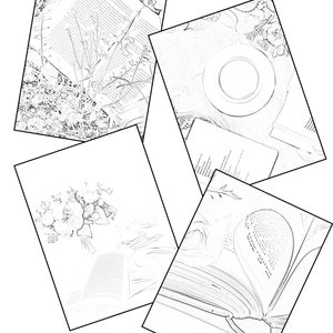 Bookish Coloring Page Adult Coloring Book Printable - Etsy