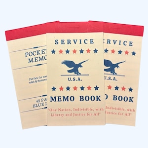 1940s Era Memo Book Notepad Reproduction, Vintage Stationery, History Gifts, WWII Era Replica Notebook for WW2 Reenactment, WW2 Film Prop