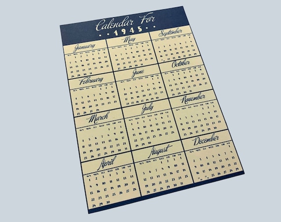 WW2 1944 1945 Vintage Inspired Pocket Calendar Vintage Style Stationery  Ephemera repro - Etsy