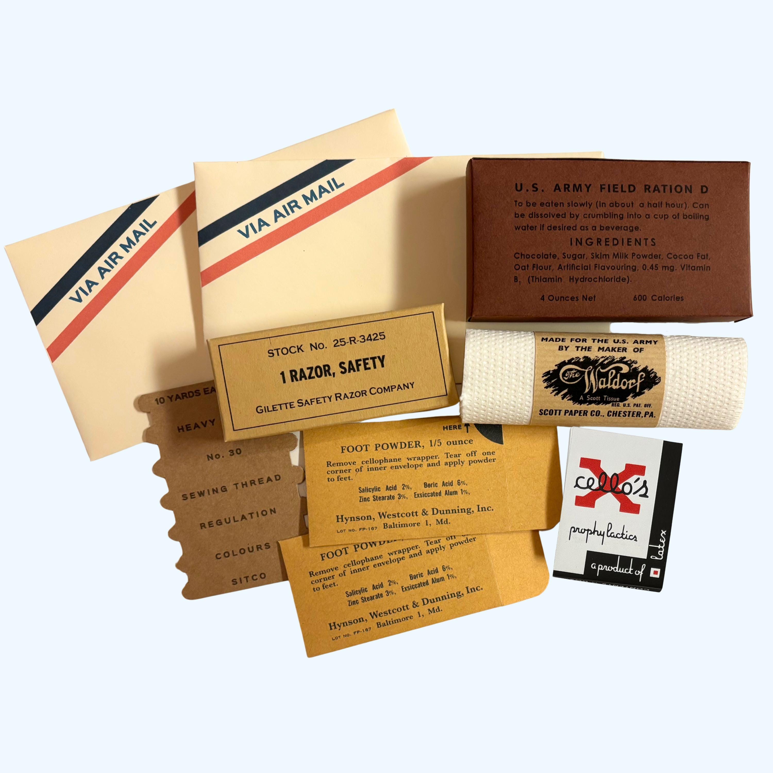 Combat Pocket Filler Set for WW2 Reenactment, idea for WW2 D-Day Reenactment, HIstory Gift, WWII Film Prop Replica Set