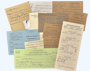 Customised Paperwork Set for US Army WW2 GI Reenactment, Pocket Filler, Film Prop Set