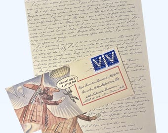 WW2 US Letter Personalisation Service Handwritten Style or Typed Letter Vintage Style Letters Vintage Mail Air Mail Reproduction