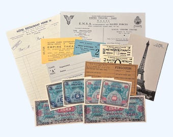 WW2 US Paris Class A Pocket Filler Set | Vintage Stationery | Vintage Ephemera (Repro)