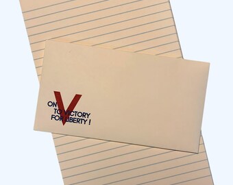 WW2 Era US Letter Writing Set "Onto Victory For Liberty", Replica Stationery Set for WWII Era Reenactment, Film Prop Replica Set