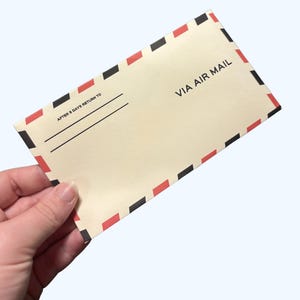 Reproducción de cartas de correo aéreo de estilo Segunda Guerra Mundial, papelería vintage