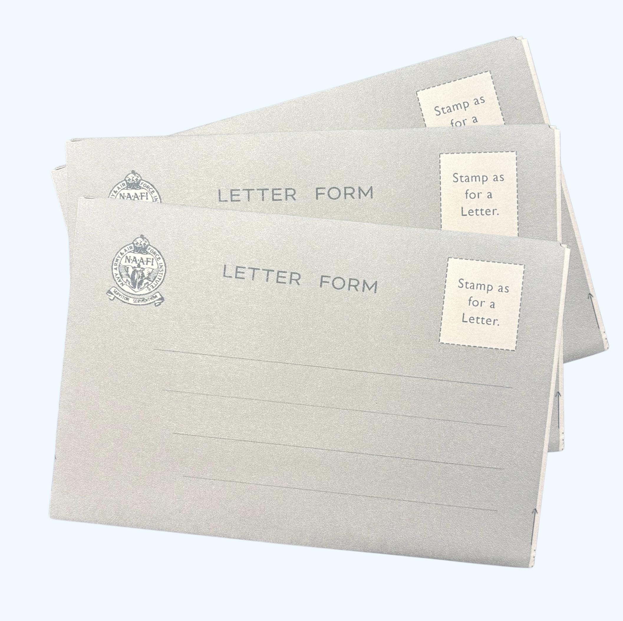 British NAAFI Air Letter, for Historical Reenactment, WW2 Reenactment, WW2 Reproduction, WW2 Repro, Vintage Stationery, Film Prop Replica