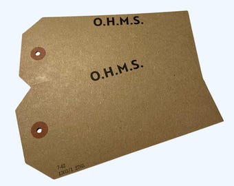 OHMS Tags, for Historical Reenactment, WW2 Reenactment, WW2 Reproduction, WW2 Repro, Film Prop, British WW2 Replica Labels