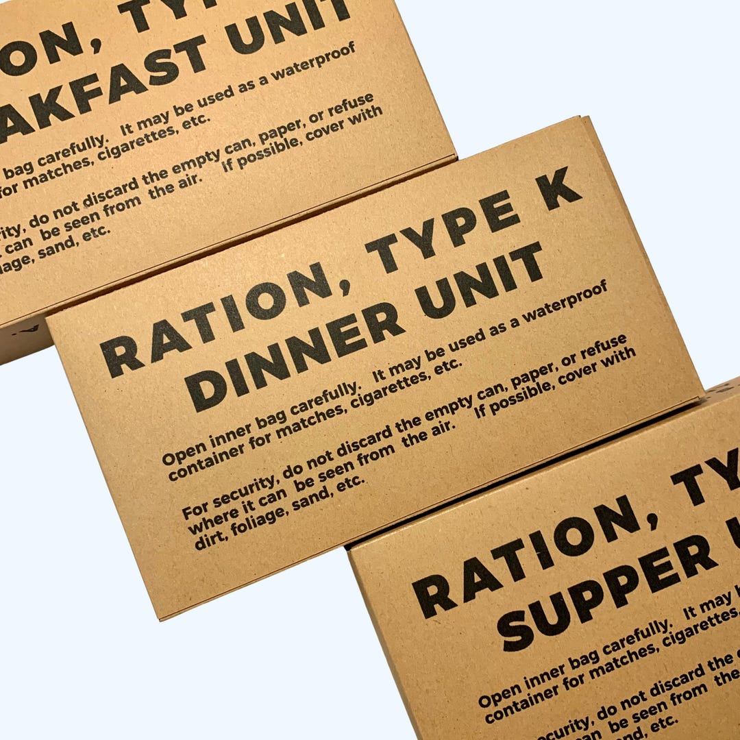 K-ration Boxes for WW2 Reenactment, Ideal for US GI Reenactors, Empty ...