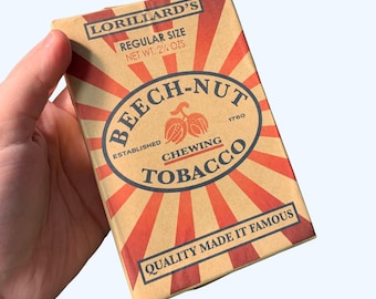 Chewing Tobacco Box for WW2 Reenactment, WW2 Ephemera, Pocket Filler, Historical Reenacment, Reproduction, Replica Film Prop Box