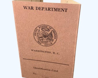 US Army Card Set for WW2 GI Reenactment Pocket Filler, Film Prop Reproduction, Wartime Paperwork