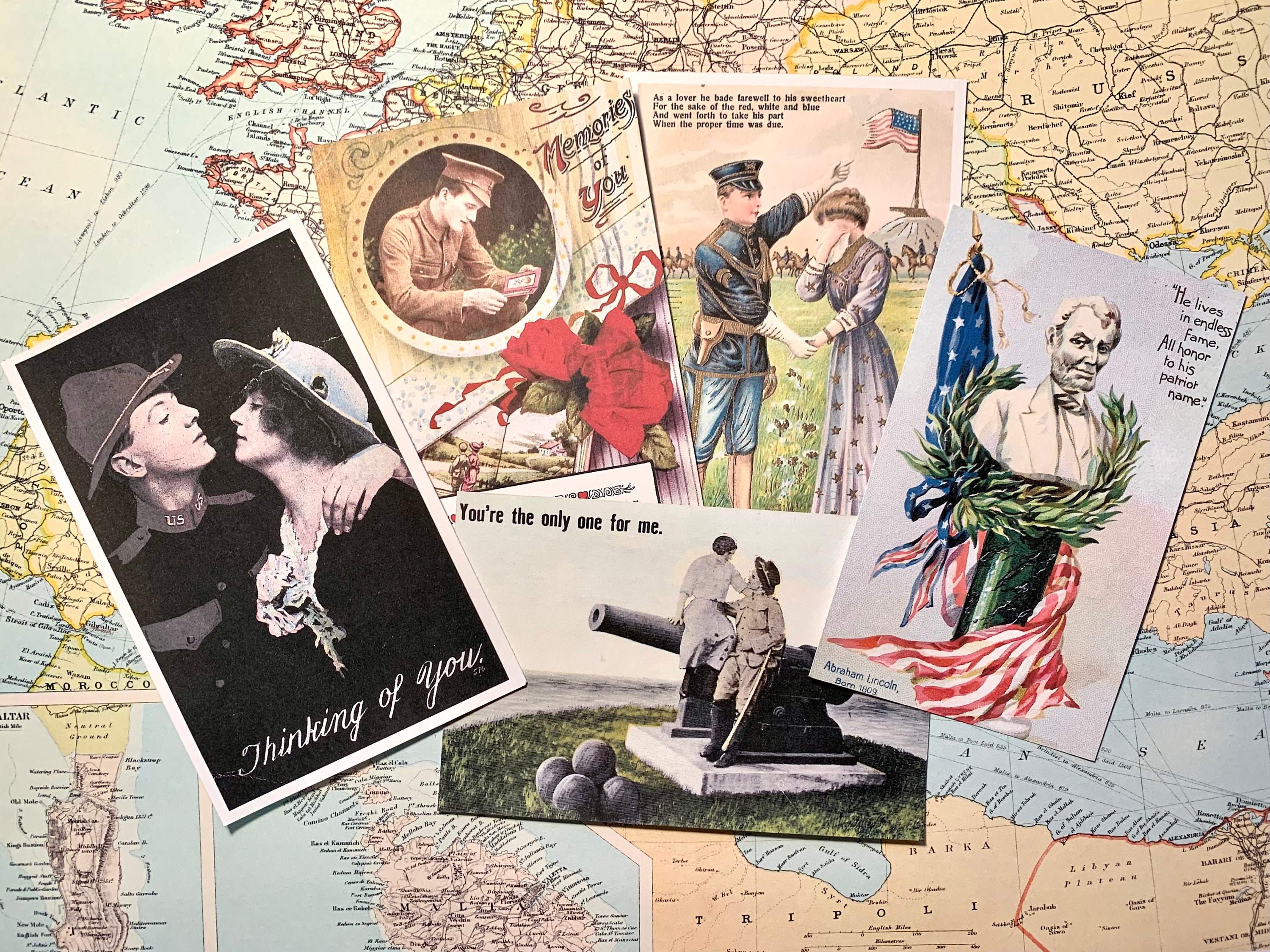 WW1 Era Postcards for WW1 Reenactment for Valentines Day Etsy Canada
