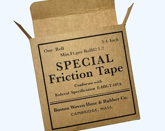 Friction Tape Box Reproduction, for WW2 US GI Reenactment, WWII Film Prop Replica, for D-Day Reenactment Reproduction