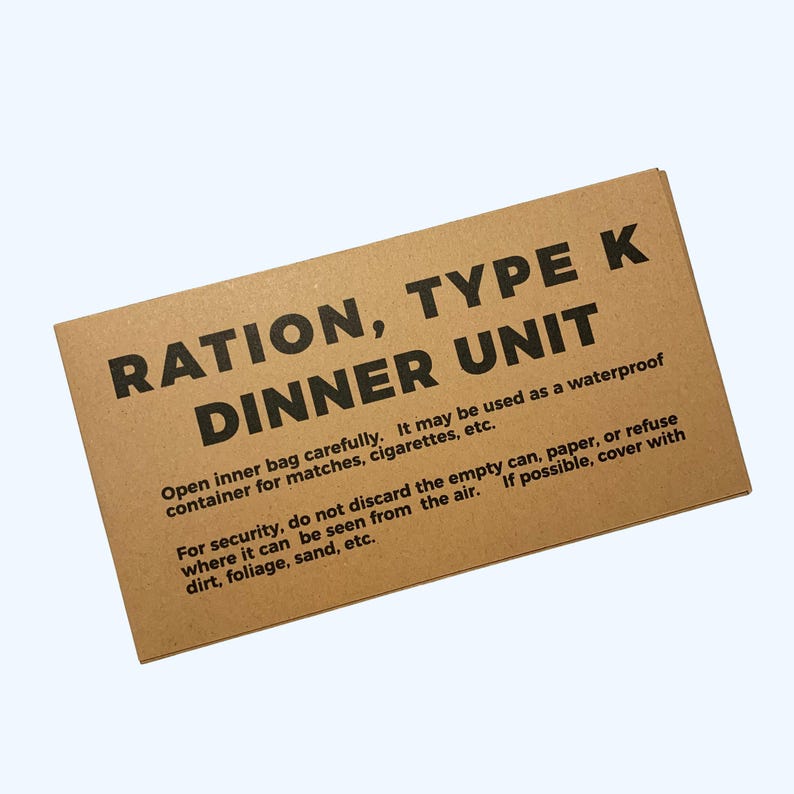 K-ration Boxes for WW2 Reenactment, Ideal for US GI Reenactors, Empty ...
