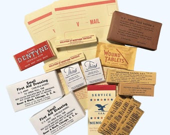 WW2 Paratrooper Airborne Pocket Filler Set Deluxe for Re-enactment, WW2 Gift, Replica Film Prop, Reproduction