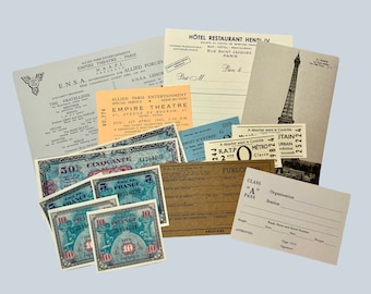 WW2 US Paris Class A Pocket Filler Set | Vintage Stationery | Vintage Ephemera (Repro)
