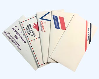 WW2 Replica Envelope Sets, Vintage Stationery Replicas for WWII Reenactment, Pocket Filler Set, Film Prop Reproduction New Envelopes