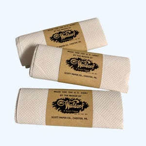 K-Ration Toilet Paper US Army, WW2 Ration Sets, Set of 3, WW2 Reenactment, WW2 Reproduction, WWII Film Prop Replica