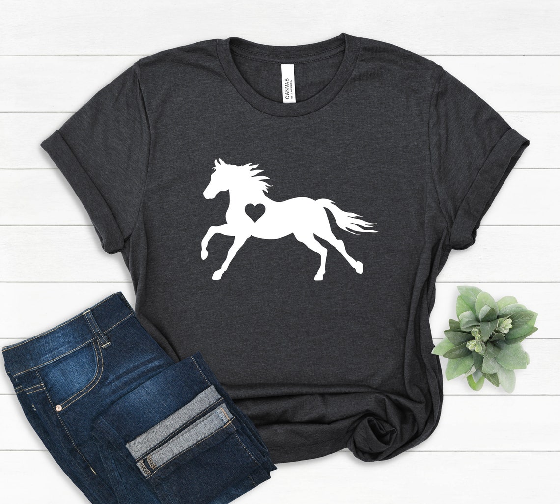 Horse Lover Shirt Horse Lover T Shirt Horse With Heart Tee Etsy