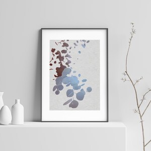Printable Wall Art Abstract, Botanical Print, Color Abstract Print, Blue Red colors, Wall Decoration, Minimal Wall Art, Digital Prints
