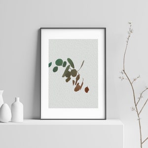 Printable Wall Art Abstract, Botanical Print, Color Abstract Print, Green Red colors, Wall Decoration, Minimal Wall Art, Digital Print