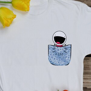 Funny Pocket T-Shirt - Dudel in My Pocket - Heck It, Funny Gift Ideas, Middle Finger in Pocket, Adult Shirts, Casual