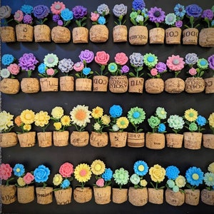 Aangepaste kurkmagneten voor bloempot - 100% uniek, 3D, kleurrijk, leuk, handgemaakt, koelkast, kluisje, kantoor, cadeau-idee, studenten, docenten