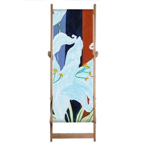 Deck Chair Sling - Custom flowers print Deck Chair seat canvas, Replacement Slings, Art in your garden