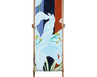 Floral Print Deck Chair Sling: Canvas Replacement Seat