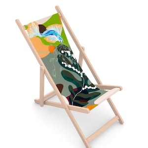 SUN LOUNGERS Single Deckchair - Custom FOLDING Deck Chairs , Art in your garden