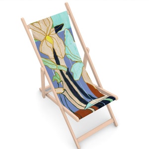 SUN LOUNGERS Single Deckchair - Custom FOLDING Deck Chairs , Art in your garden