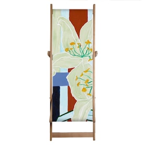 Deck Chair Sling - Custom flowers print Deck Chair seat canvas, Replacement Slings, Art in your garden