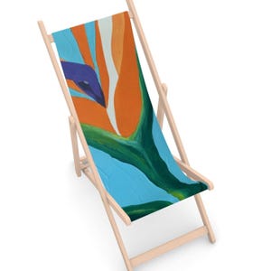 SUN LOUNGERS Single Deckchair - Custom FOLDING Deck Chairs , Art in your garden